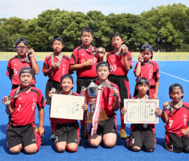 第45回 全国スポーツ少年団交流大会 男子優勝・いわてホッケースポーツ少年団 (初優勝・岩手県) 2022/8/14 Photo by 佐藤茂樹 Sposho-Men_2022-Win-Iwate_pic01