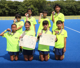 第45回 全国スポーツ少年団交流大会 女子準優勝・RED OX 石動 (いするぎ) ホッケースポーツ少年団 (富山県) 2022/8/14 Photo by 佐藤茂樹 Sposho-Women_2022-2K-Isurugi_pic02