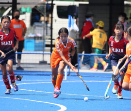 第45回 全国スポーツ少年団交流大会 女子決勝トーナメント 準決勝 (各務原オレンジ vs えちぜん) の様子 (2022/8/14) Photo by 佐藤茂樹 Sposho-Women_8-SF-K-E_20220814_pic38