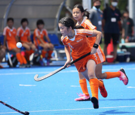 第45回 全国スポーツ少年団交流大会 女子決勝トーナメント 準決勝 (各務原オレンジ vs えちぜん) の様子 (2022/8/14) Photo by 佐藤茂樹 Sposho-Women_8-SF-K-E_20220814_pic39