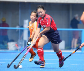 第45回 全国スポーツ少年団交流大会 女子決勝トーナメント 準決勝 (各務原オレンジ vs えちぜん) の様子 (2022/8/14) Photo by 佐藤茂樹 Sposho-Women_8-SF-K-E_20220814_pic40
