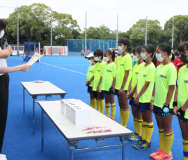第45回 全国スポーツ少年団交流大会 女子準優勝・RED OX 石動 (いするぎ) ホッケースポーツ少年団 (富山県) 2022/8/14 Photo by 佐藤茂樹 Sposho-Women_C-2-Isurugi_20220814_pic65