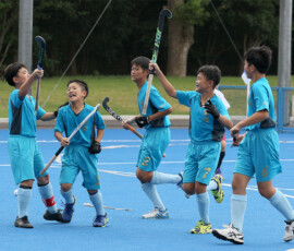 第46回 全国スポーツ少年団交流大会 最終日 男子決勝トーナメント 決勝戦 (横田 vs 春照) の様子 (2023/8/13) Photo by 鈴崎哲夫 U12hockey_Natchamp-Men_19F-Y-S_20230813_pic15