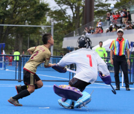 第46回 全国スポーツ少年団交流大会 最終日 男子決勝トーナメント 決勝戦 (横田 vs 春照) の様子 (2023/8/13) Photo by 鈴崎哲夫 U12hockey_Natchamp-Men_19F-Y-S_20230813_pic19