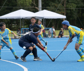第46回 全国スポーツ少年団交流大会 最終日男子競技中の様子 (2023/8/13) Photo by 鈴崎哲夫 U12hockey_Natchamp-Men_20230813_pic02