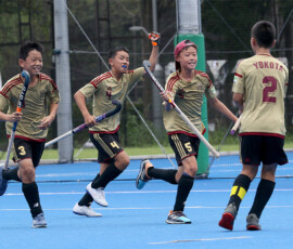 第46回 全国スポーツ少年団交流大会 最終日 男子決勝トーナメント 決勝戦 (横田 vs 春照) の様子 (2023/8/13) Photo by 鈴崎哲夫 U12hockey_Natchamp-Men_20230813_pic12