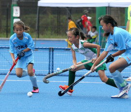 第46回 全国スポーツ少年団交流大会 最終日女子競技中の様子 (2023/8/13) Photo by 鈴崎哲夫 U12hockey_Natchamp-Women_20230813_pic02