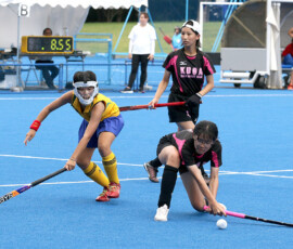 第46回 全国スポーツ少年団交流大会 最終日女子競技中の様子 (2023/8/13) Photo by 鈴崎哲夫 U12hockey_Natchamp-Women_20230813_pic06